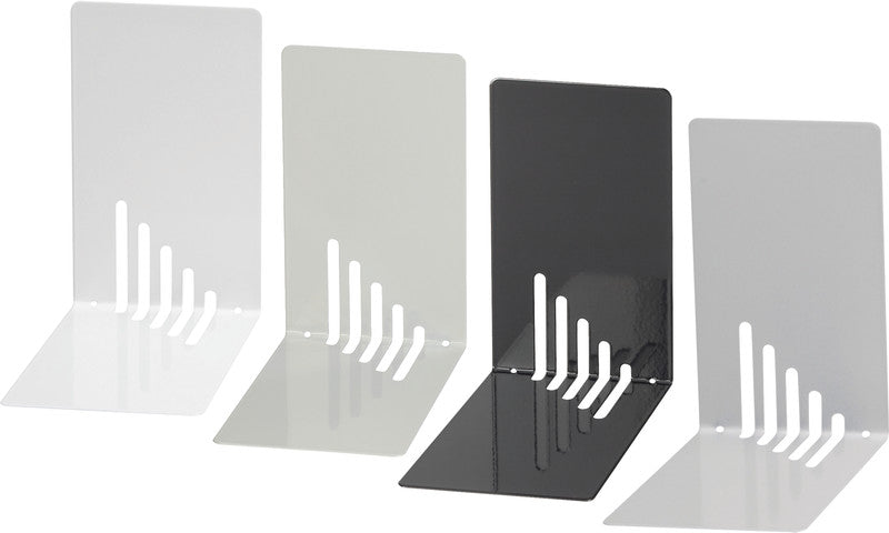 MAUL Buchstützen – grau – 85 × 140 mm – Stahl, 2 Stück