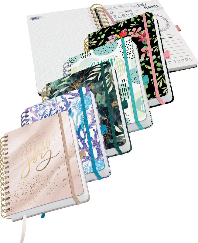 Sigel JOLIE Tagesplaner – undatiert, Spiralbindung, 16,8 × 21,5 cm, Punktraster, Mint Inspiration, FSC