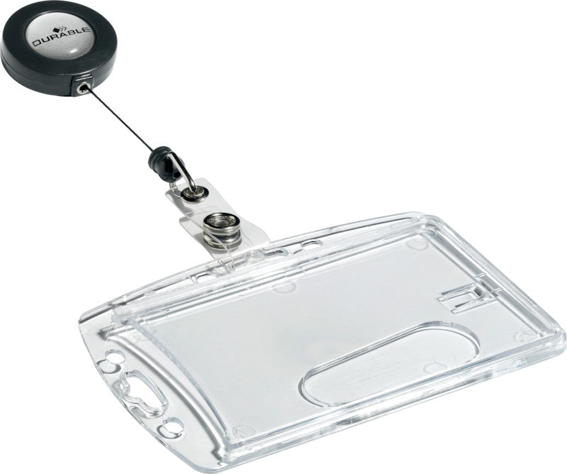 Durable Hartbox – 87 × 54 mm, transparent, für 1 Betriebsausweis, 10er-Pack