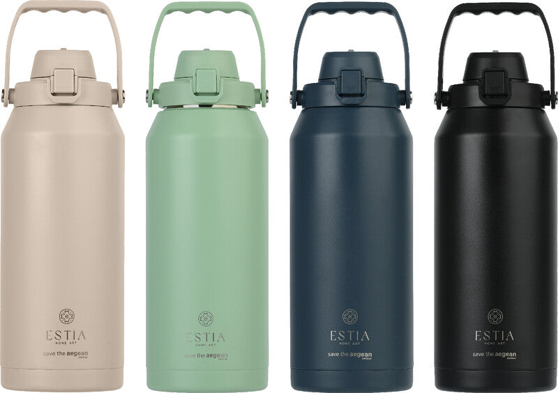 Estia Lift Isolierflasche 1,8 l – Doppelwandig 12 h heiss/12 h kalt, Edelstahl, Beige