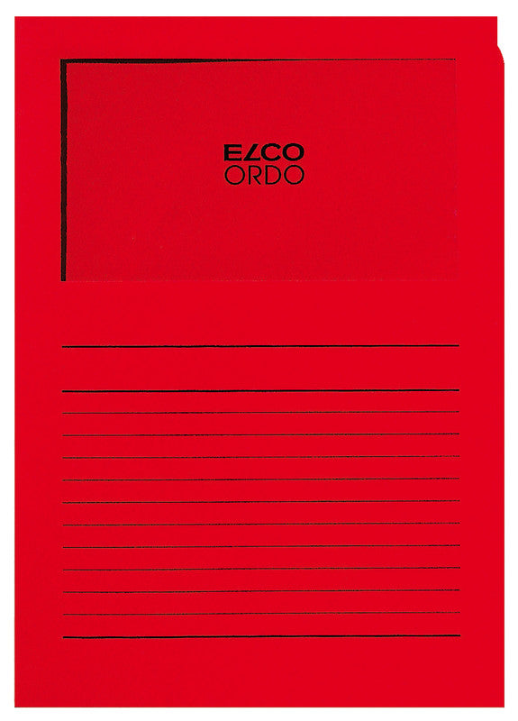 Elco Sichtmappe A4 – intensivrot, Papier, Fronttasche, 100er-Pack