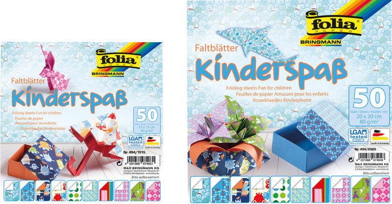 Folia Faltblätter – 100 × 100 mm – 80 g/m² – sortiert – 50 Blatt
