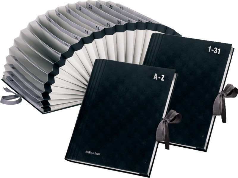 Pagna Sammelmappe für A4, Kunststoff, schwarz, mit Bändern