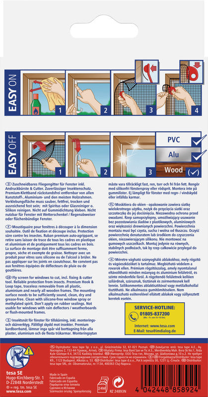 tesa Fliegengitter – für Fenster – 120 × 240 cm – weiss