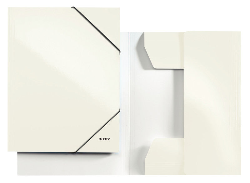 Leitz Sammelmappe für A4, Karton, Weiss, mit Gummizug