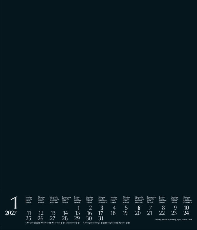 Korsch Bastelkalender 2027 – 30 × 35 cm – mit Tagesfeldern, mit Aufhänger
