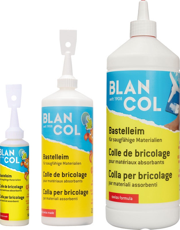 BLANCOL Bastelkleber – 50 g – weiss – trocknet transparent, auswaschbar – zum Basteln