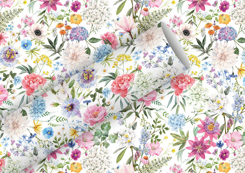 Braun + company Geschenkpapier – Potpourri (Frühling) – gestrichenes Papier, 80 g/m² – 700 × 2000 mm – 2 Stk.