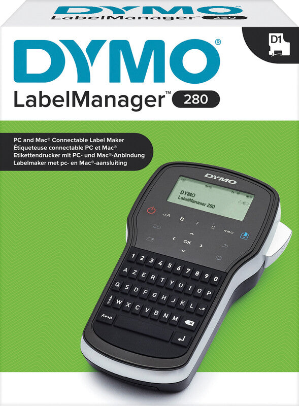 DYMO LabelManager 280 – Beschriftungsgerät, für Schriftbänder bis 12 mm, USB, Akku