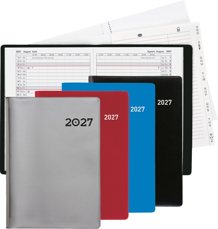 Biella Glasgow Agenda – 1 Monat/2 Seiten, geheftet, 10 × 13,9 cm, 15 Monate Okt–Dez, Blau, PEFC