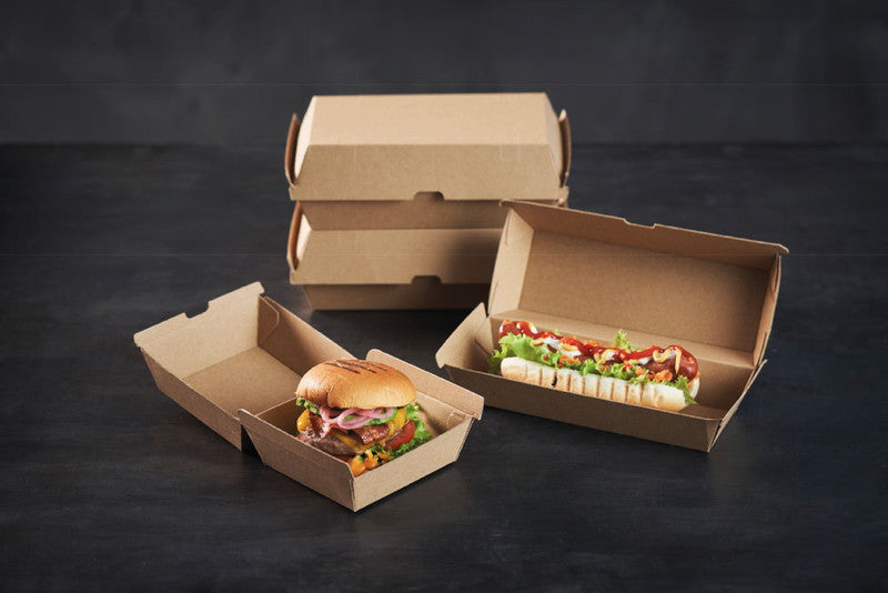Duni Take-away-Box Karton – 500 ml, 105 × 84 × 102 mm, braun, 55 Stück