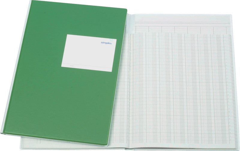 Simplex Statistikbuch A4, liniert, Fadenheftung, 160 Seiten, 100 g/m² – grün