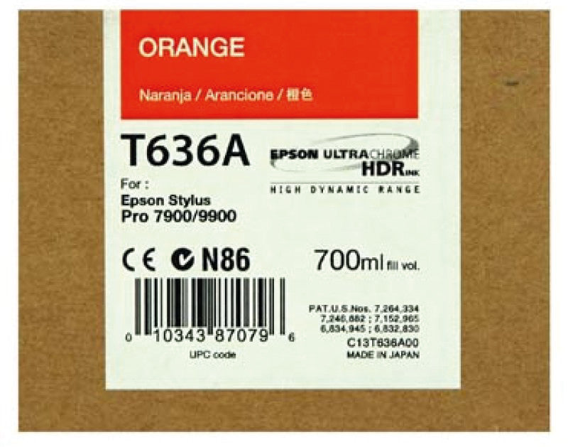 Epson Tintenpatrone T636A, Orange, 700 ml