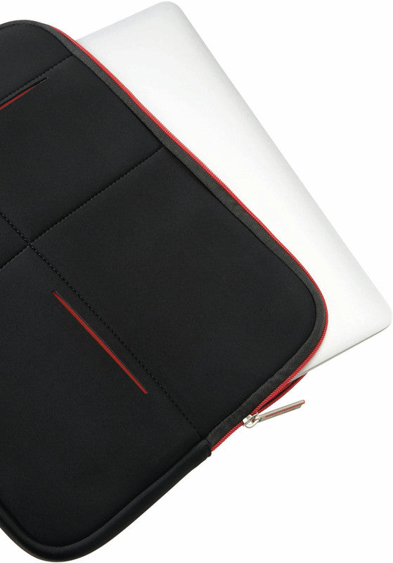 Samsonite Airglow Notebook-Schutzhülle – für Notebooks bis 14,1", 4 l, Neopren/Polyester, Schwarz/Rot