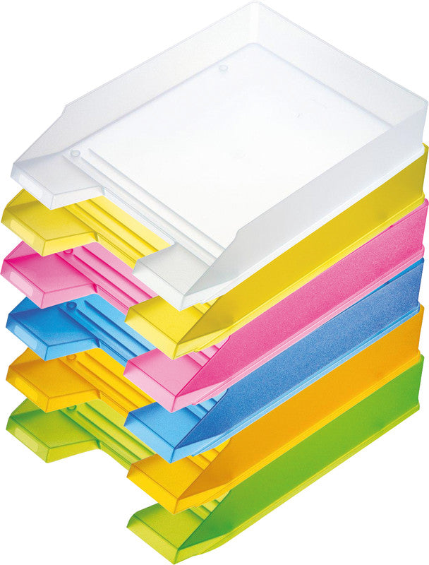 Helit Briefkorb – mit Beschriftungsfeld, matt, orange transparent, B 245 × H 67 × T 347 mm