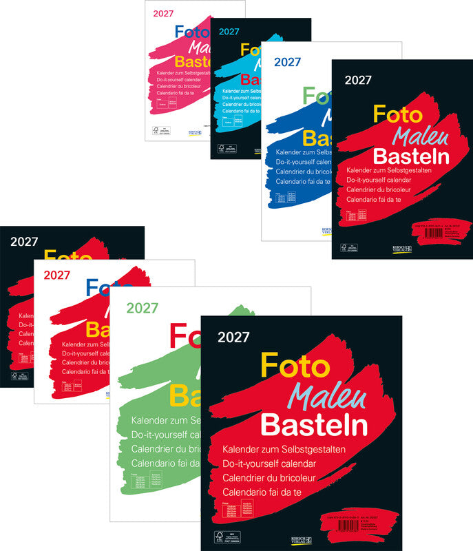 Korsch Bastelkalender 2026 – 24 × 21,5 cm – mit Tagesfeldern, mit Aufhänger