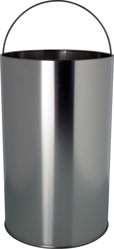 Helit Abfallcontainer – 30 l – mit Deckel – Edelstahl – Ø 314 × H 650 mm
