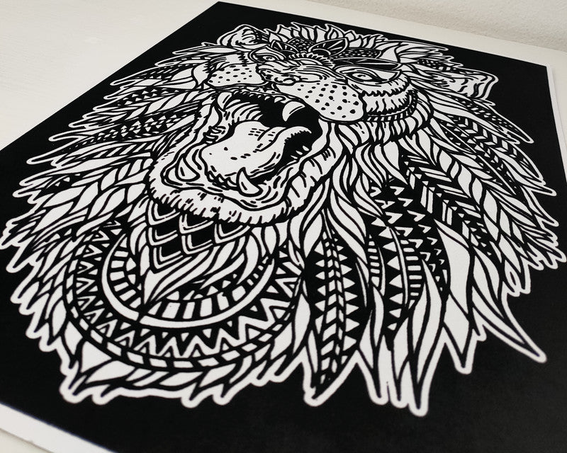 Tataruga Löwe Malkarton, Karton, 21 × 29,7 cm, schwarz