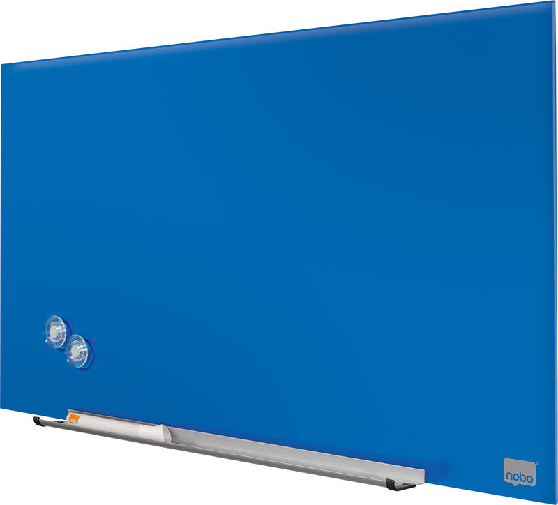 Nobo Whiteboard – 100 × 56 cm, Glas, magnetisch, Wandmontage, inkl. Montagesatz, Stifteablage, Magnete