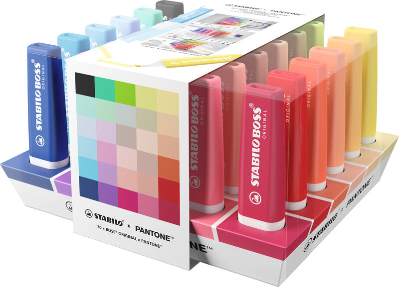 STABILO Textmarker – 30er Set, Farben sortiert, Keilspitze 2–5 mm