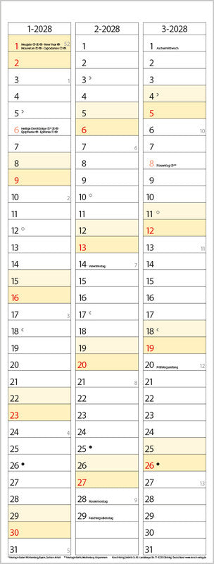 Korsch Familienplaner – für Familien – 4 Spalten – viersprachig D/F/I/GB – 2026 – Spiralbindung – 19 × 52 cm