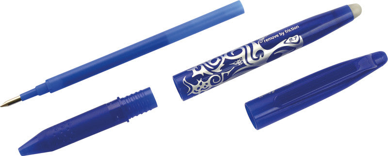 Pilot FriXion Ball – Radierbarer Tintenroller-Set mit Kappe, 0,7 mm, Blau, 4er Etui