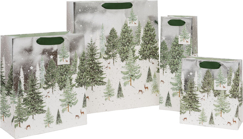 Glick Tragetasche – Finnish Forest – strukturiert, recyclingfähig, Papier – 205 × 225 × 100 mm