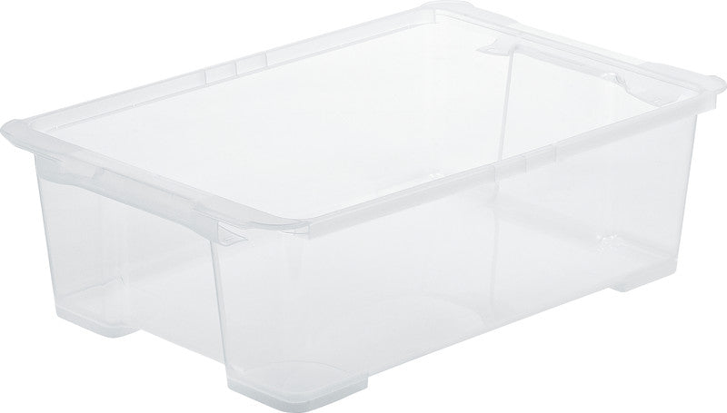 Rotho Aufbewahrungsbox Evo Easy – Kunststoff, Transparent, 58,3 × 18,3 × 39,2 cm
