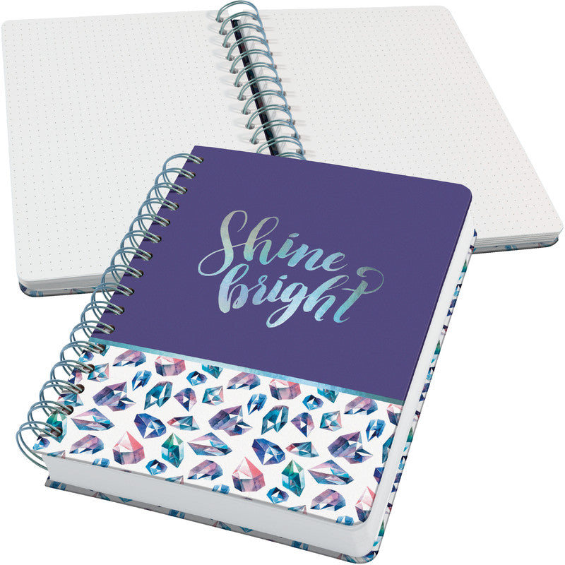 Sigel Spiralbuch JOLIE, 168 × 215 mm, punktkariert, Spiralbindung, Hardcover, 240 Seiten – mehrfarbig