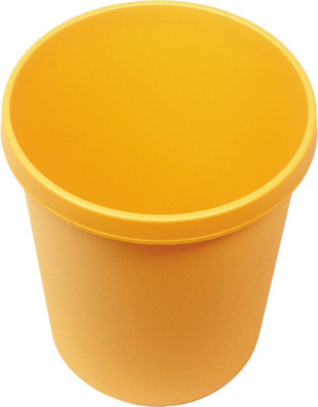 Helit Abfalleimer the german – 18 l – Kunststoff, gelb – Ø 315 × H 331 mm