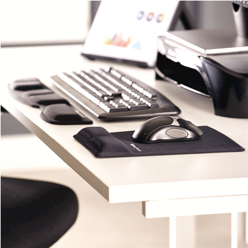 Fellowes Mausmatte mit Handgelenkauflage – Health-V – für Maus – Memory Foam – 250×209×22 mm