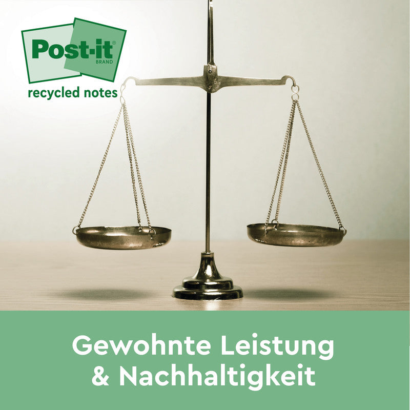 Post-it Haftnotizen Super Sticky – 76×76 mm – sortiert, 12×70 Blatt, PEFC