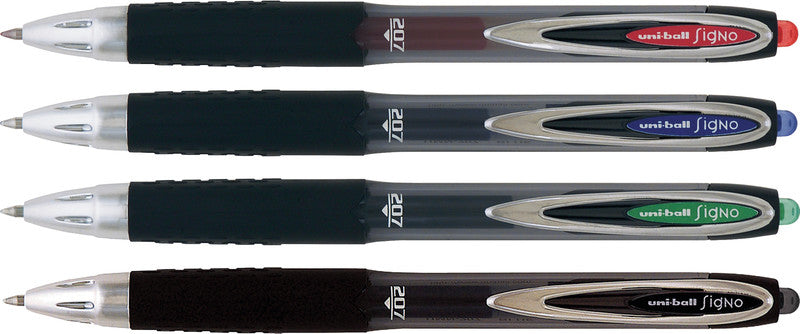 Uni-ball Signo 207 Gelschreiber – schwarz, 0,4 mm, dokumentenecht, wasserfest, Druck, nachfüllbar