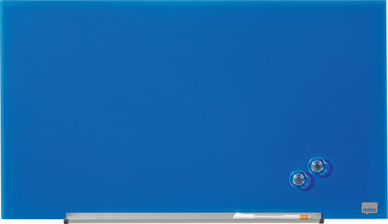 Nobo Whiteboard – 126 × 71 cm, Glas, magnetisch, Wandmontage, inkl. Stifteablage, Montagesatz, Magnete