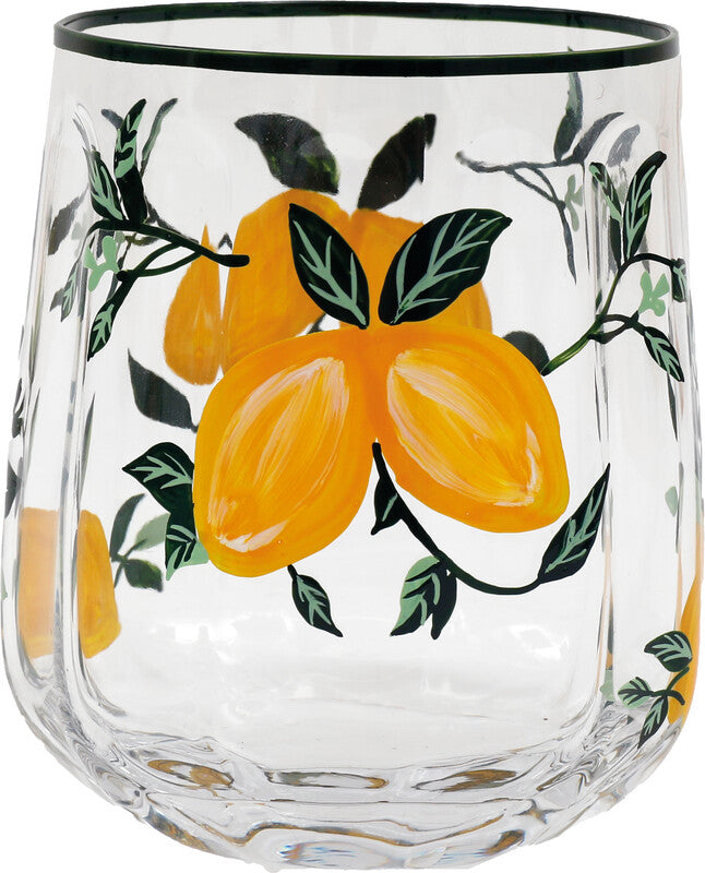 Sifcon Trinkglas Citrus – 525 ml, Ø 9,3 cm, H 10,5 cm, Glas, Mehrfarbig