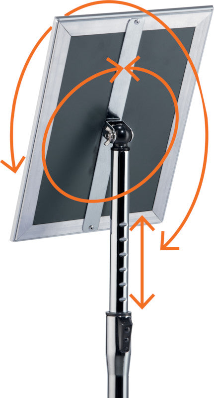 Durable Infoständer – für A3 Hoch-/Querformat, silber, Metall, 250 × 250 × 1290 mm