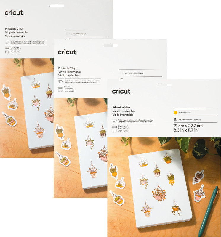 Cricut Spezialfolie – für Cricut Joy Xtra Schneideplotter, Inkjetdrucker, A4 (210 × 297 mm), 12 Blatt