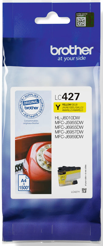 Brother LC-427Y Gelb Tintenpatrone (Original) – 1'500 Seiten – für Brother CJ5955/6955/57DW, HLJ6010DW
