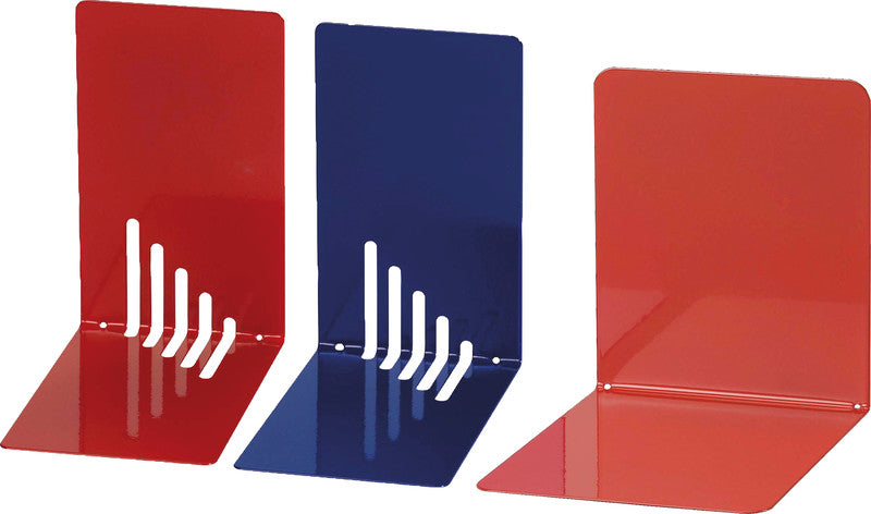 Wedo Buchstützen – rot – 140 × 120 mm – Metall, 2 Stück