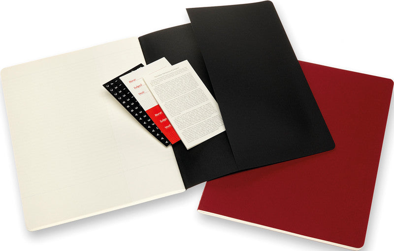 Moleskine Notizheft, 216 × 279 mm, liniert, Fadenheftung, Karton, 120 Seiten, 70 g/m² – Elfenbein