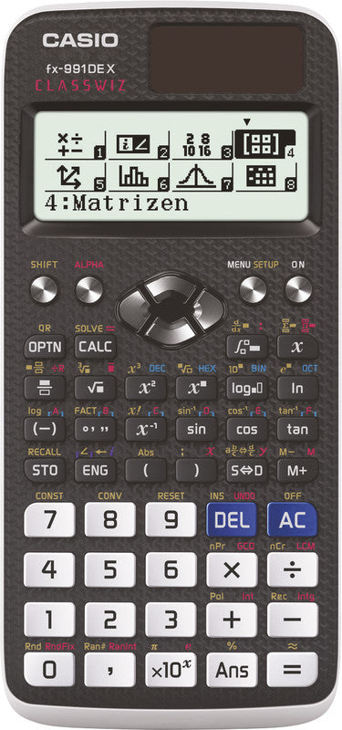 Casio Taschenrechner FX-991DE X ClassWiz – 17-stellig, LCD, Rundung, Solar + Batterie, 77×166×11 mm