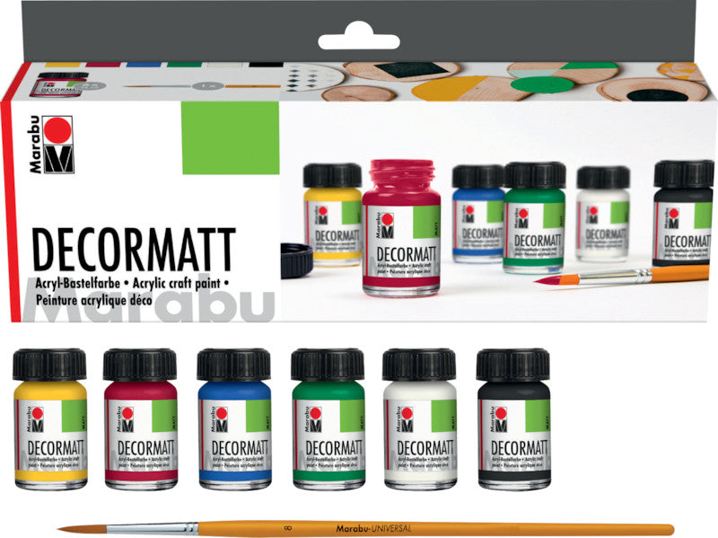 Marabu Decormatt – Acrylfarbe – Mittelblau, Samtmatt, 50 ml