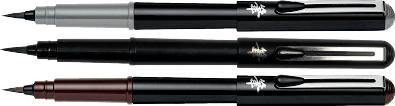 Pentel Pocket Brush Pinselstift – Pinselspitze, pigmentiert, wasserfest, grau