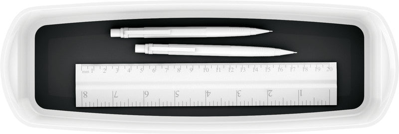 Leitz Aufbewahrungsschale MyBox – ABS-Kunststoff, Weiss/Schwarz, 30,7 × 5,5 × 10,5 cm – 1er-Pack