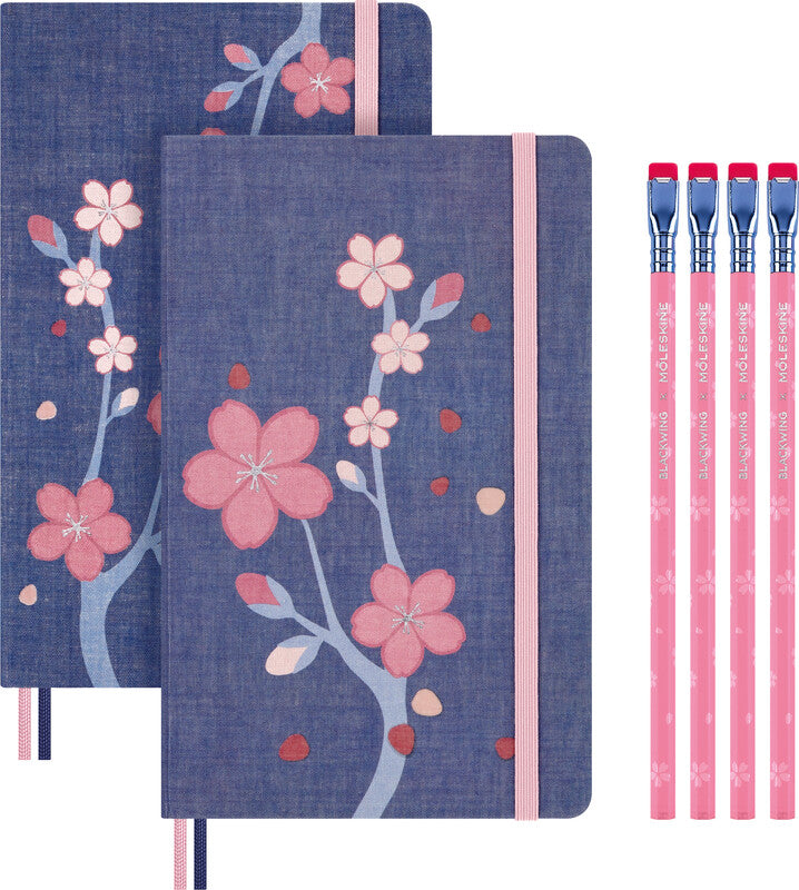 Moleskine Notizbuch, 90 × 140 mm, liniert, geleimt, 160 Seiten – blau