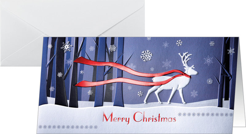 Sigel Grusskarte Winter's Eve – 220 × 110 mm – mit Umschlägen, für Inkjet/Laser/Kopierer, Edelkarton
