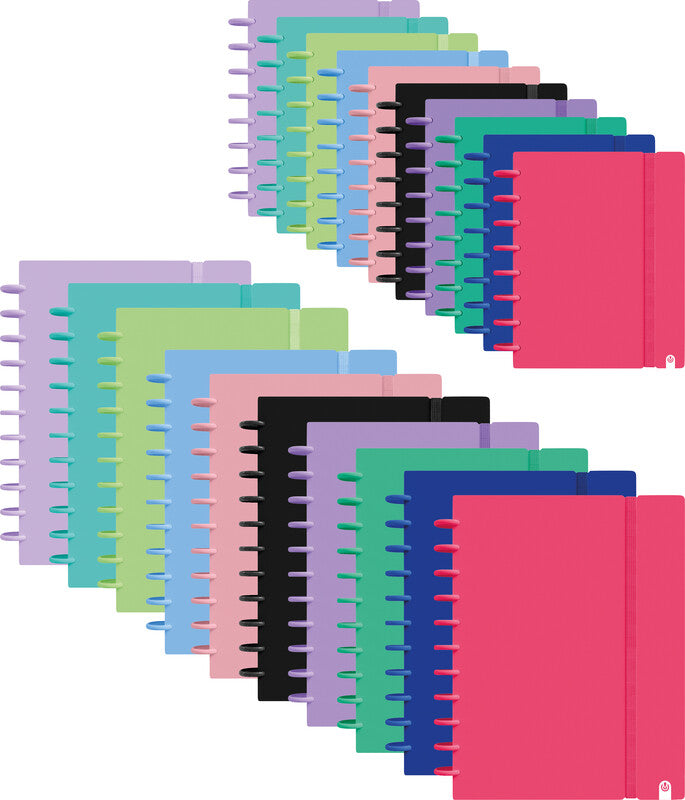 Carchivo Spiralbuch, A4, kariert, Spiralbindung, Softcover, 80 Blatt, spezielle Perforierung – schwarz