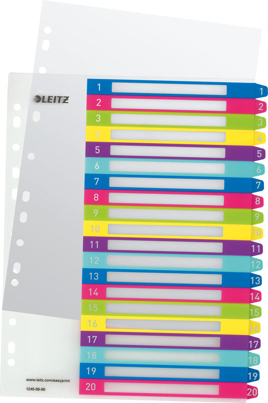 Leitz Register – PP, farbig, vorgedruckt