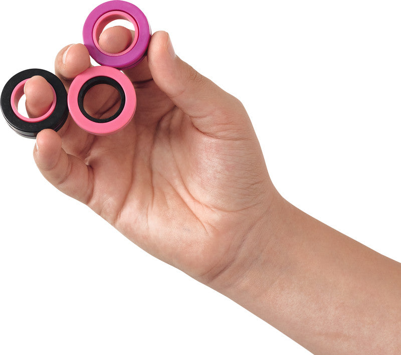 Folia Finger Spin Fidget-Spielzeug – 3 Stück, Kunststoff, Pink