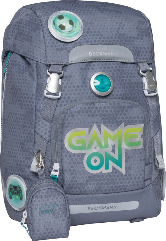 Beckmann Classic Schulrucksack 1st – 6-teilig – Game On – 24 × 37 × 25 cm – Recycelte Materialien